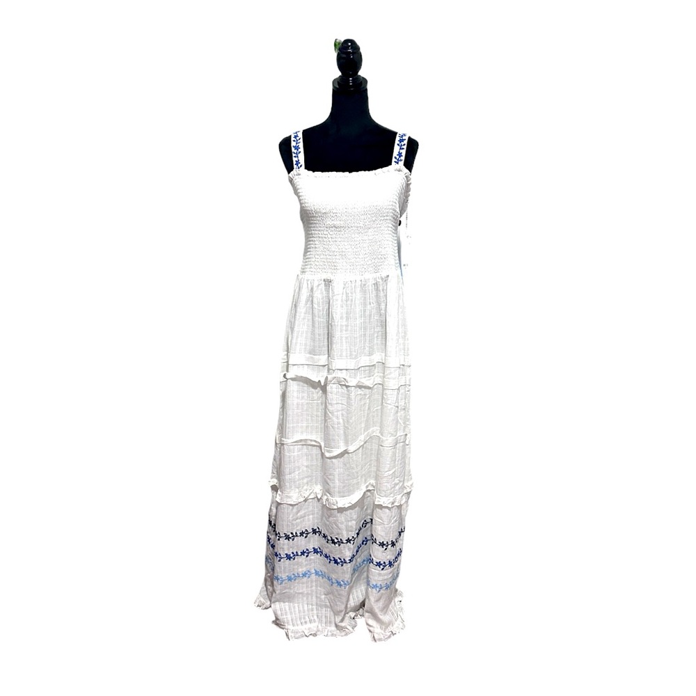 Draper James Maxi dress white embroidered strap